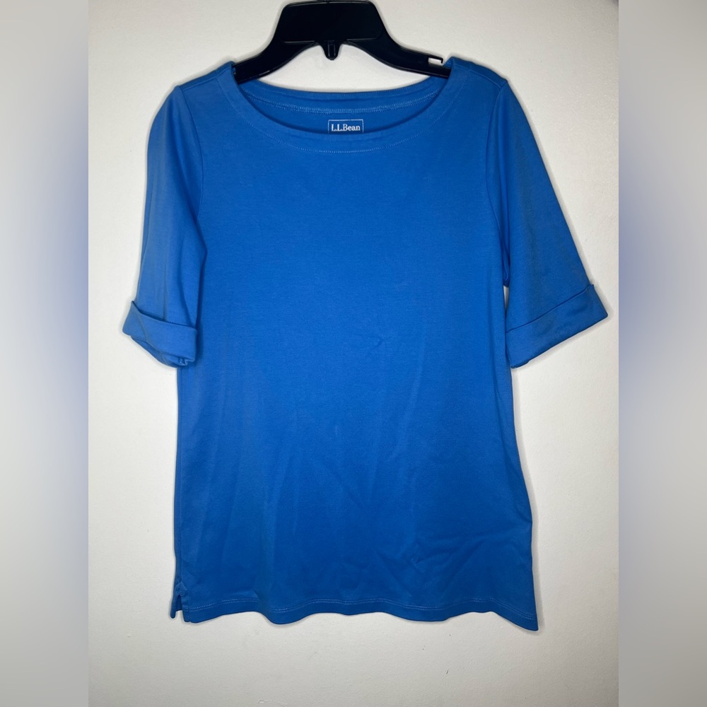 L.L. Bean Women's Vibrant Blue 3/4 Sleeve Tee size small
